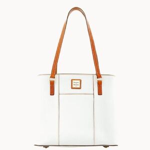 Dooney & Bourke White Small Lexington Leather Tote